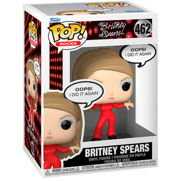 Boîte cadeau originale de la figurine Funko POP Britney Spears Oops! I Did It Again avec illustration colorée et logo Funko