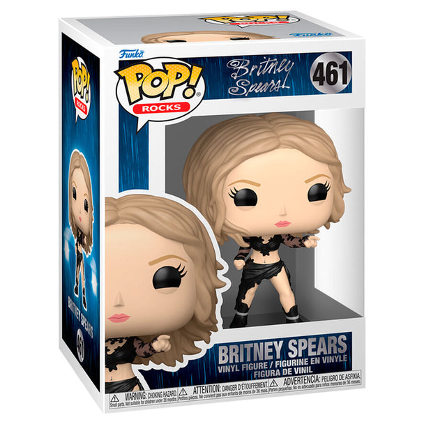 Vue rapprochée de la figurine Funko POP Britney Spears Stronger, mettant en valeur les détails du visage et du costume.