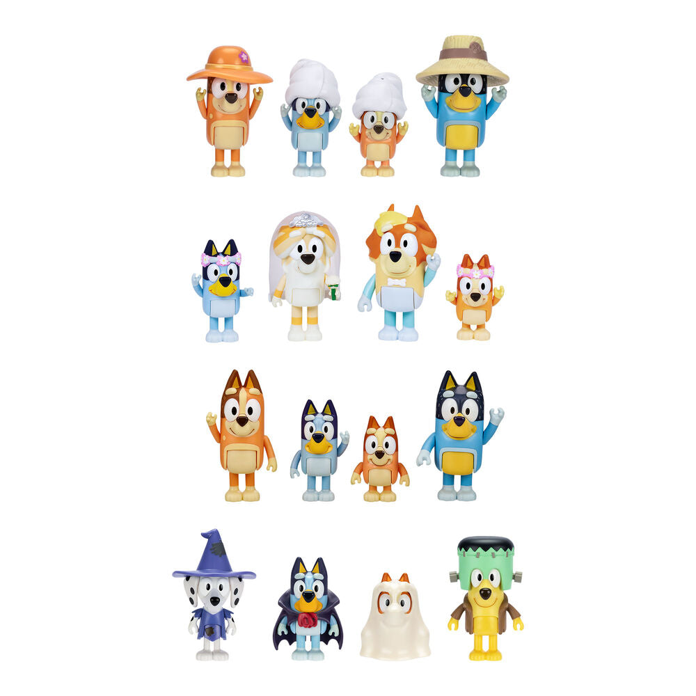 Figurine Bluey numéro 1 du pack FAMOSA, vue de face avec détails colorés