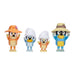 Zoom sur la taille compacte de 6 à 8 cm des figurines Bluey FAMOSA