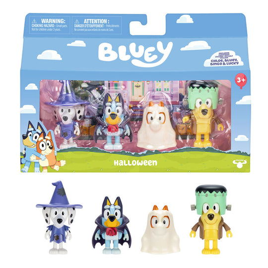 Figurines Bluey FAMOSA en situation de jeu, illustrant l'imagination enfantine