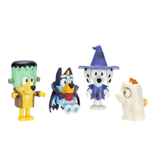 Vue arrière des figurines Bluey FAMOSA montrant les détails du dos