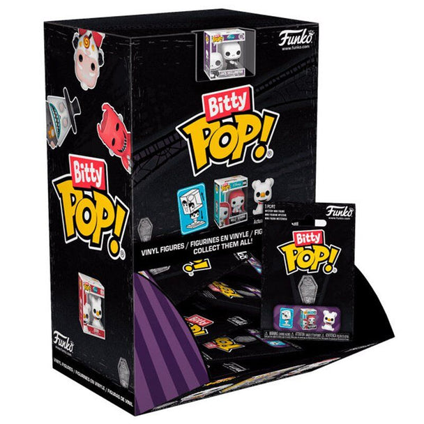 Figurine mystère Bitty POP FUNKO Disney L'Étrange Noël de Monsieur Jack, représentant un personnage emblématique du film.