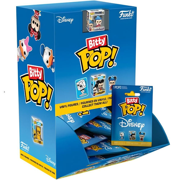 Figurine Disney Bitty POP mystère FUNKO avec design coloré et détaillé, emballage surprise unique.