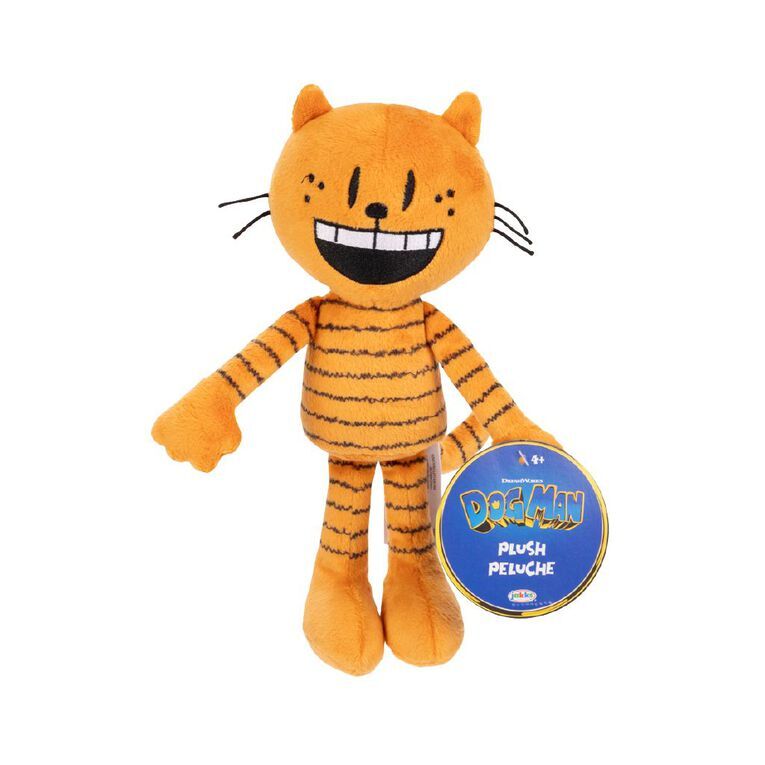 Jouet peluche Dogman 25cm posé sur un fond clair pour mise en valeur