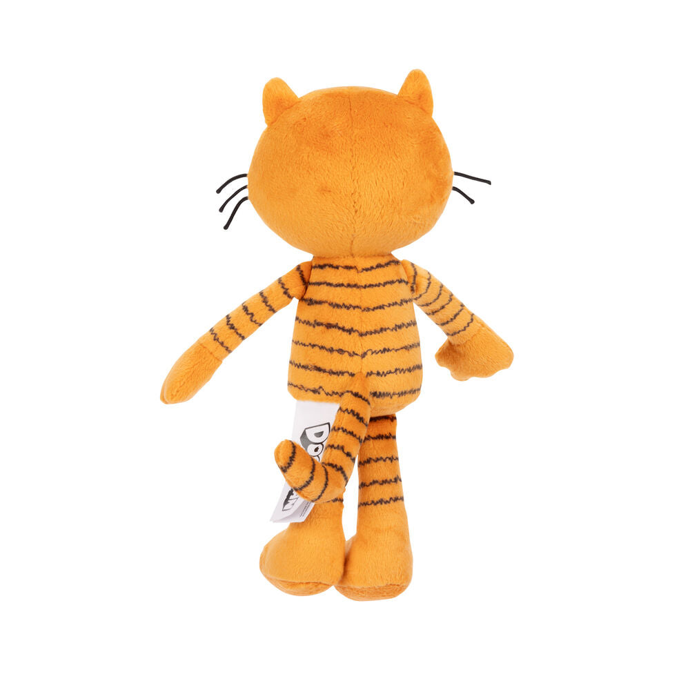 Photo montrant la taille compacte du jouet peluche Dogman à côté d'une main