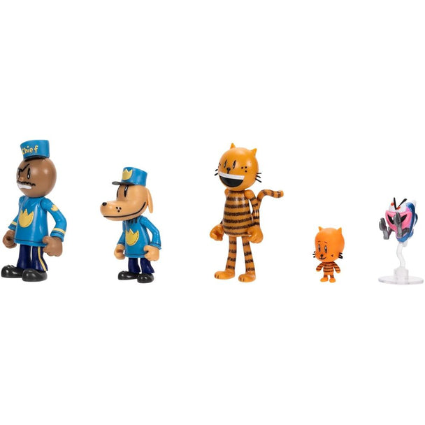 Gros plan sur une figurine Dogman détaillée montrant les traits réalistes et la peinture soignée