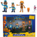 Vue d'ensemble du pack Dogman avec 5 figurines de 6cm de JAKKS PACIFIC sur fond blanc