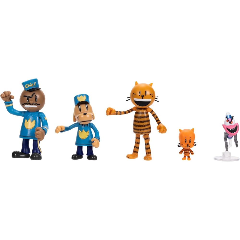 Zoom sur les détails des pattes et du visage d'une figurine Dogman du pack JAKKS PACIFIC