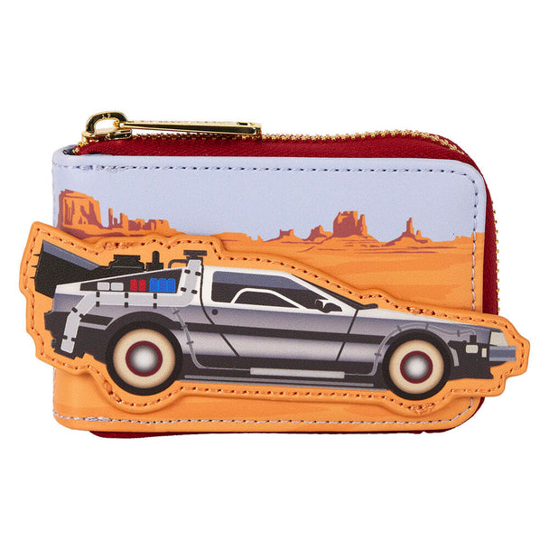 Porte-cartes accordéon LOUNGEFLY Delorean édition 40e anniversaire Retour vers le Futur, vue de face.