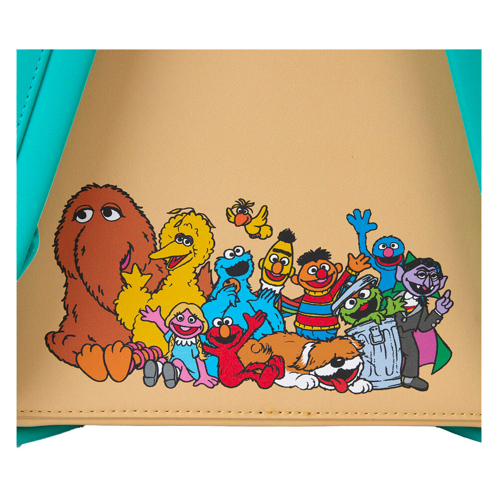 Poche avant zippée du sac à dos Loungefly Sesame Street avec pendentif en silicone coloré