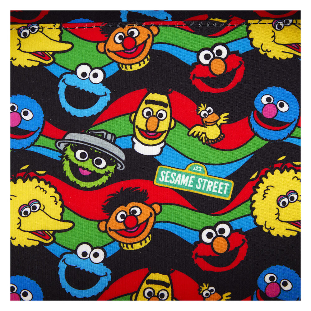 Vue arrière du sac à dos Loungefly Sesame Street Corner avec sangles ajustables en cuir vegan