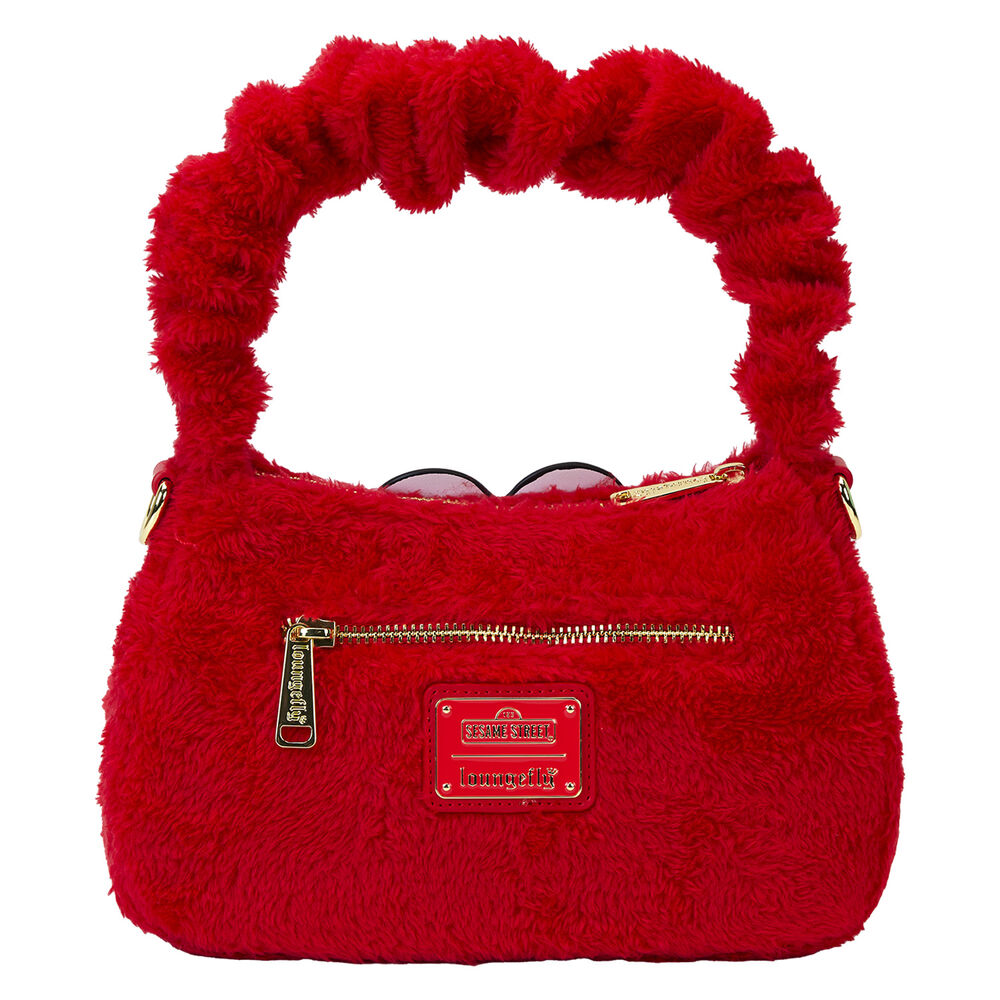 Vue intérieure du sac Loungefly Elmo avec sa doublure assortie et ses finitions soignées