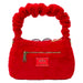 Vue intérieure du sac Loungefly Elmo avec sa doublure assortie et ses finitions soignées