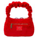 Vue intérieure du sac Loungefly Elmo avec sa doublure assortie et ses finitions soignées