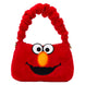 Photo des éléments métalliques dorés brillants qui ornent le sac Loungefly Elmo Sesame Street