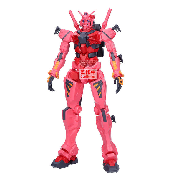Figurine Mobile Gundam GQuuuuuuX Genkai Toppa MS de 28cm par BANPRESTO, vue de face avec détails précis et couleurs vives.