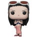 Zoom sur la figurine Funko POP Nico Robin avec détails précis du visage et costume typique de One Piece
