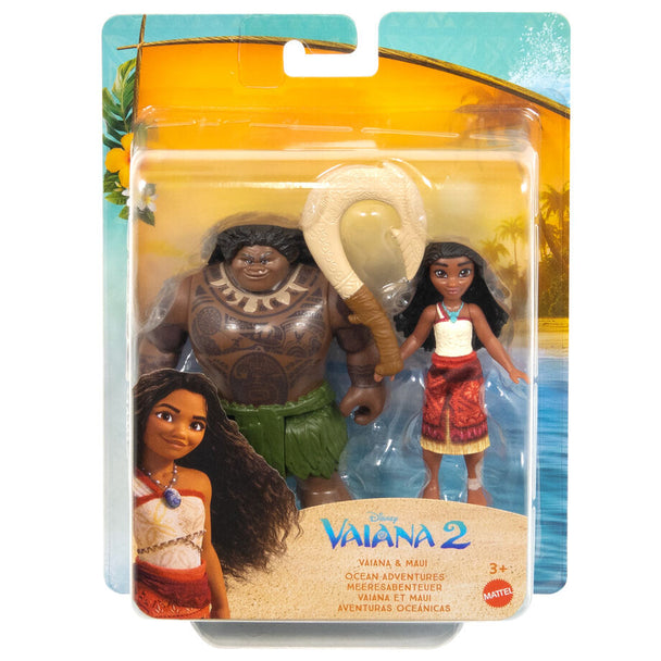 Blister Disney Vaiana Moana avec poupées Maui et Vaiana, accessoires inclus, jouet officiel MATTEL