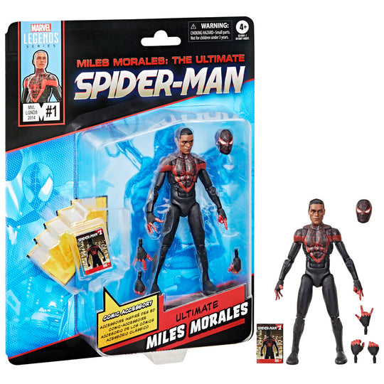 Accessoires inclus : comic book en plastique visible à côté de la figurine Spider-Man