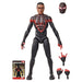 Figurine Spider-Man Miles Morales en position dynamique avec costume noir et rouge détaillé