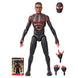 Figurine Spider-Man Miles Morales en position dynamique avec costume noir et rouge détaillé