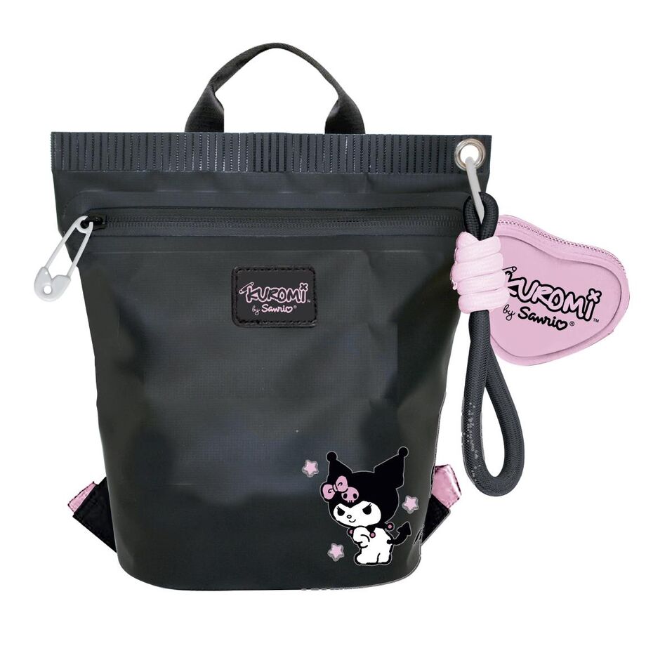 Sac à dos Hello Kitty Kuromi de la marque CERDÁ, avec un design adorable mettant en scène les deux personnages sur un fond coloré, idéal pour les fans.