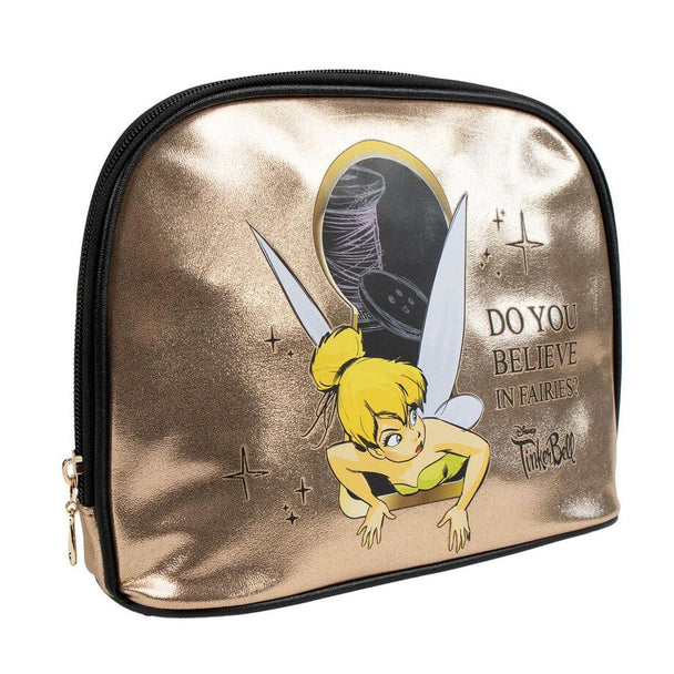 Trousse de maquillage de voyage Tinker Bell CERDÁ vue de face avec design coloré et dimensions 27x18x6 cm