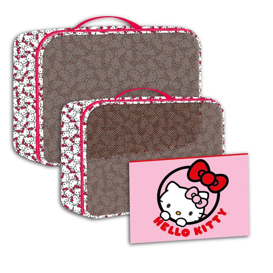 Intérieur de la trousse Hello Kitty CERDÁ montrant le compartiment spacieux et la fermeture éclair