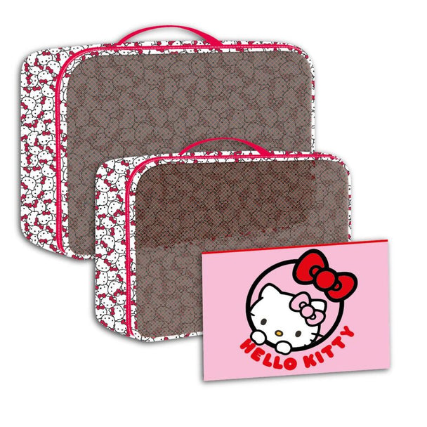 Intérieur de la trousse Hello Kitty CERDÁ montrant le compartiment spacieux et la fermeture éclair