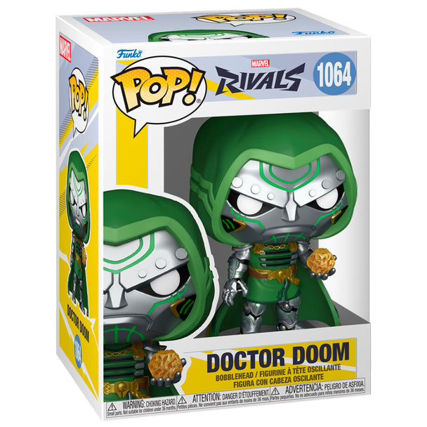 Figurine Funko POP Doctor Doom Marvel Rivals en vinyle de 9 cm dans sa boîte cadeau officielle
