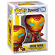 Vue rapprochée de la figurine Funko POP Iron Man Marvel Rivals montrant les détails du casque et de l'armure