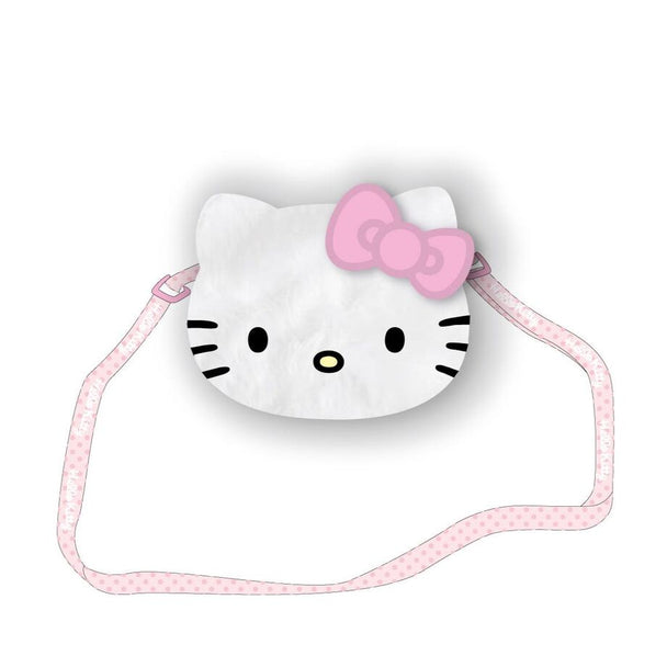 Sac Hello Kitty en polyester doux, dimensions 17x14x4cm, présenté sur fond blanc