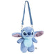 Vue de face du sac peluche Disney Stitch CERDÁ en polyester bleu avec détails brodés