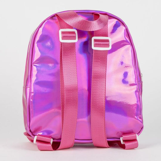 Détail du sac à dos Barbie casual CERDÁ montrant la texture en PU et les finitions résistantes.