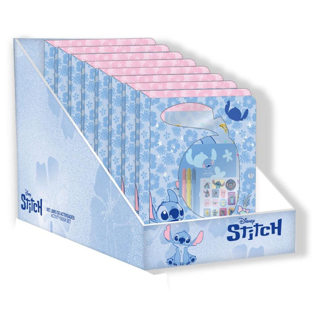 Vue d'ensemble du set de carnets Disney Stitch CERDÁ avec couverture colorée et design Stitch