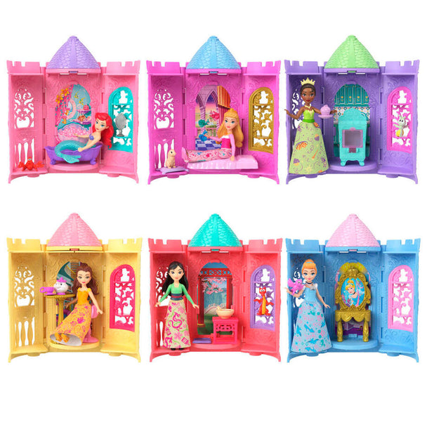 Mini Tower Surprise Disney Princess avec poupée princesse visible dans la tour empilable