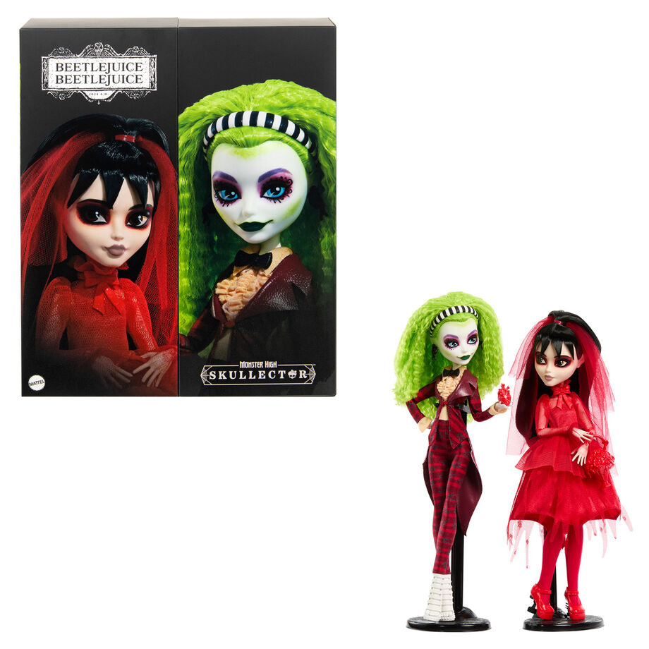 Poupée Bitelchus Monster High en tenue détaillée avec accessoires sur support transparent