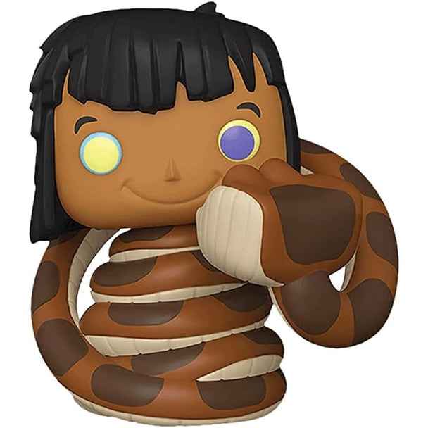 Figurine Funko POP exclusive de Mowgli du film Disney Le Livre de la Jungle, vue de face avec détails colorés