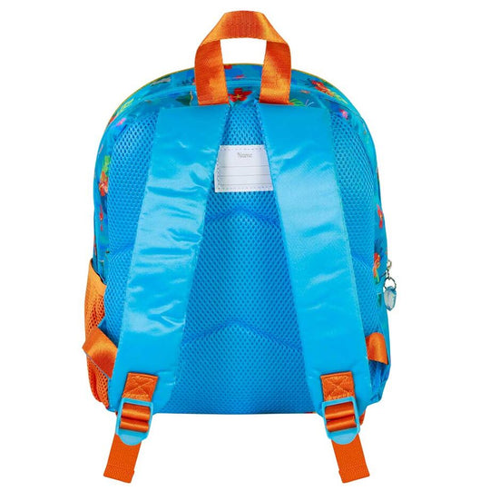 Gros plan sur le design 3D du sac avec les personnages Vaiana et sa sœur en couleurs vives.