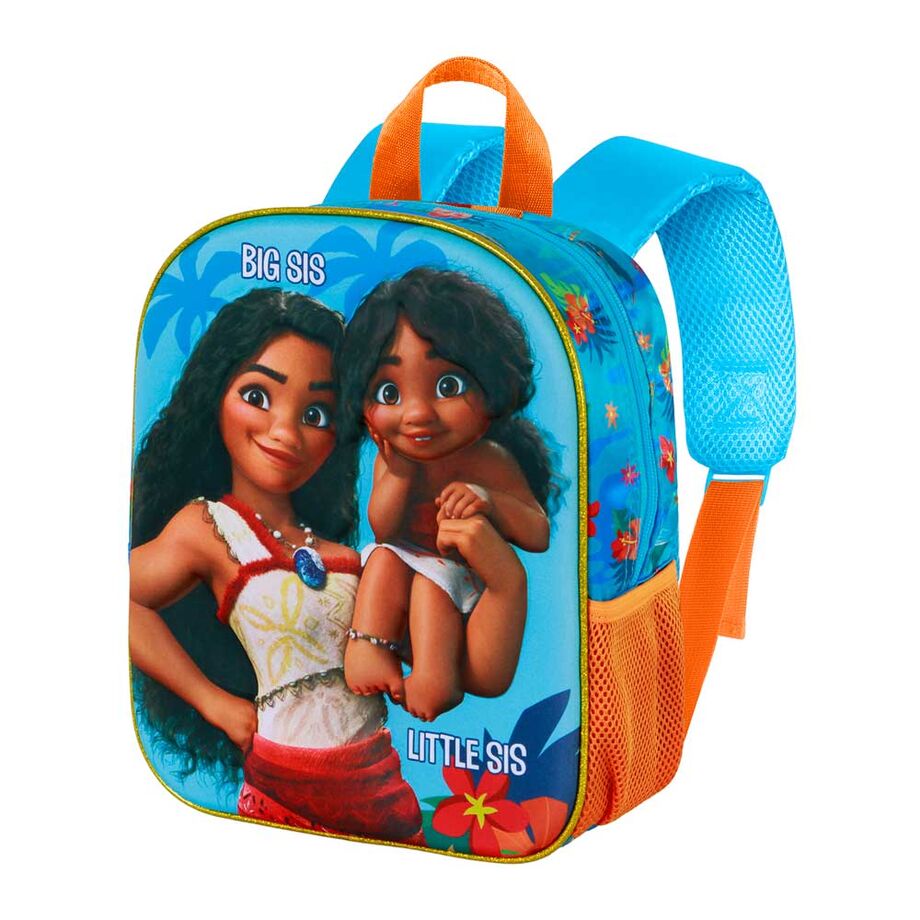 Photo du sac à dos Disney Vaiana Moana Sisters porté par un enfant, illustrant son confort.