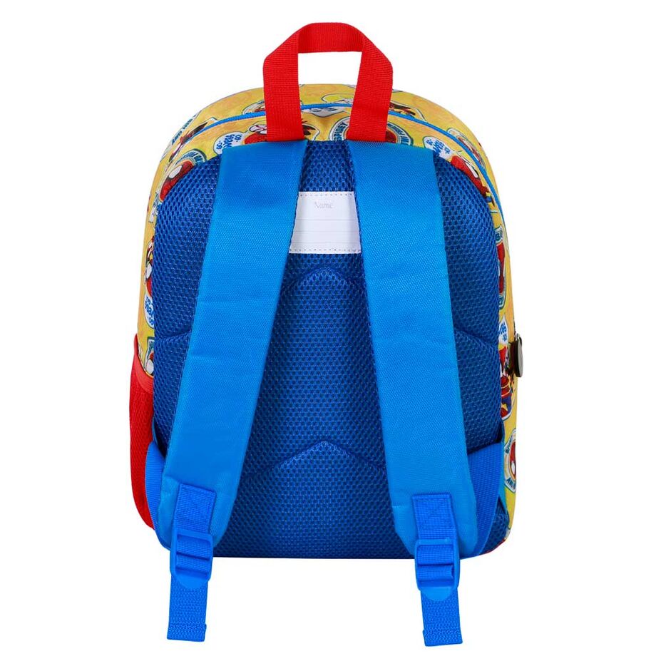 Détail des bretelles rembourrées et ajustables du sac à dos Marvel Spiderman 3D