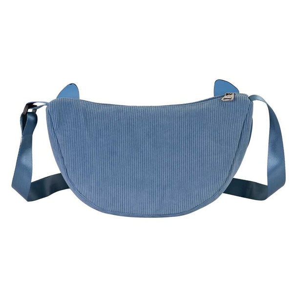 Vue de face du sac Disney Stitch Roy avec le personnage coloré sur fond bleu