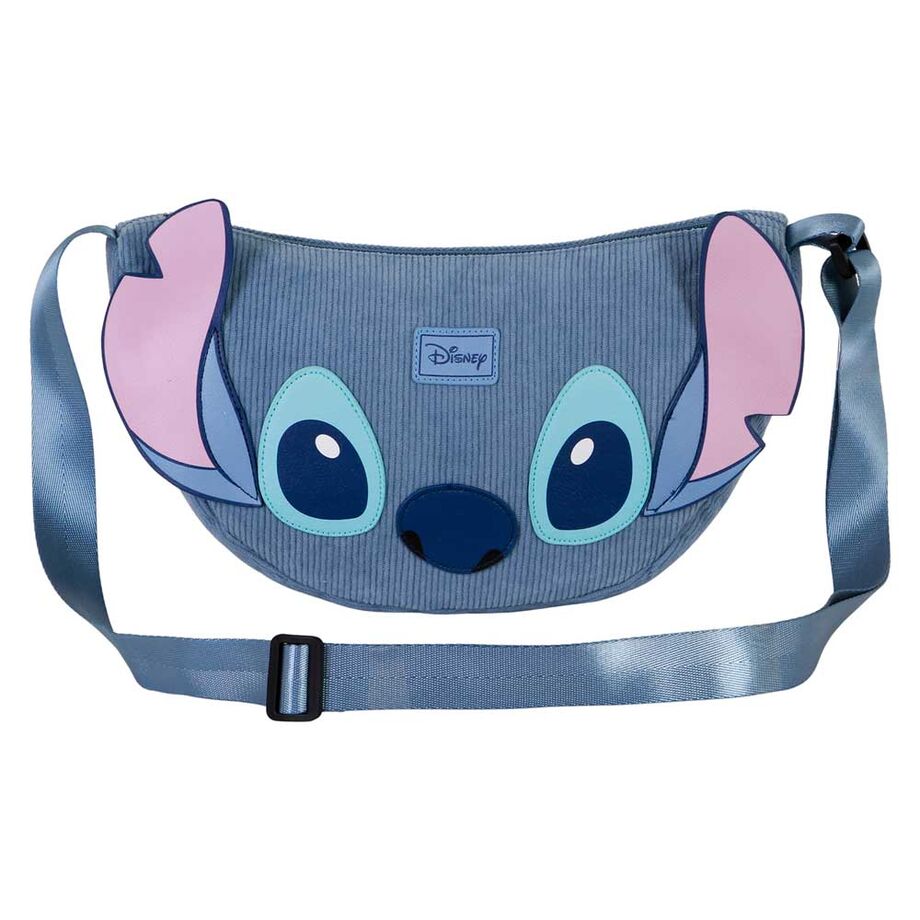 Photo montrant la taille compacte du sac Disney Stitch Roy posé sur une table