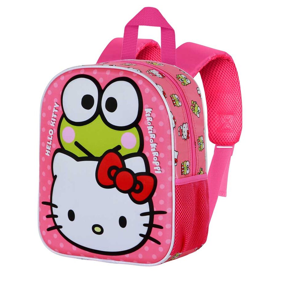 Étiquette d'identification attachée à l'arrière du sac à dos Hello Kitty 3D KARACTERMANIA.