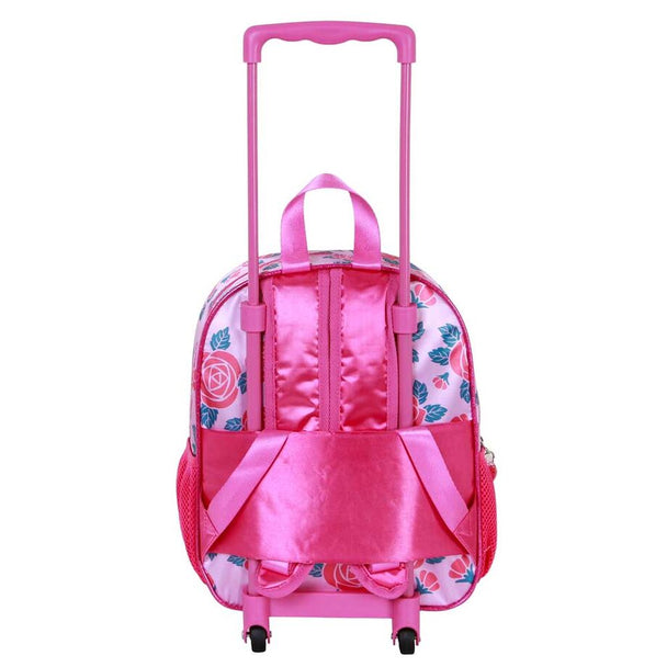 Détail du compartiment principal zippé du trolley Disney Princess Flowers 3D 34cm