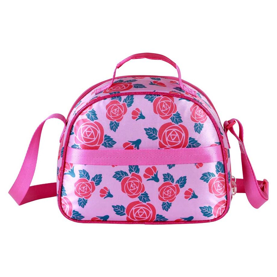 Intérieur du sac à déjeuner Disney Princess Flowers avec doublure isotherme pour garder les aliments frais ou chauds.