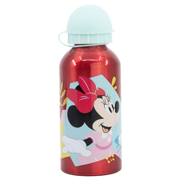 Gourde Disney Minnie 400ml avec bouchon de sécurité fermé, prête à être utilisée par un enfant