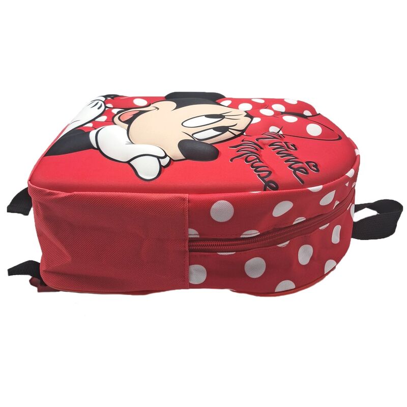 Sac à dos Disney Minnie ouvert montrant les compartiments de rangement pratiques