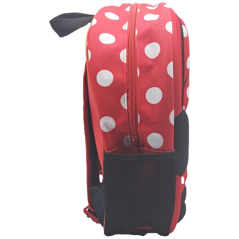 Vue latérale du sac à dos Disney Minnie 3D avec bretelles ajustables pour enfant